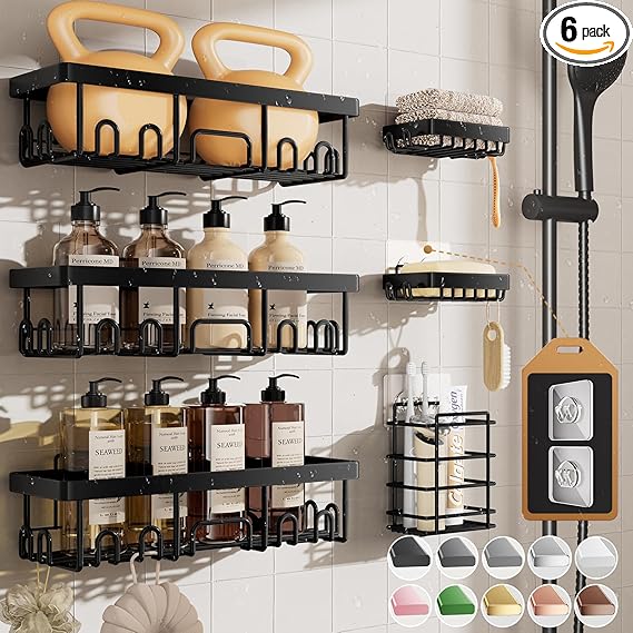 Veken 6-Pack Shower Caddy Set