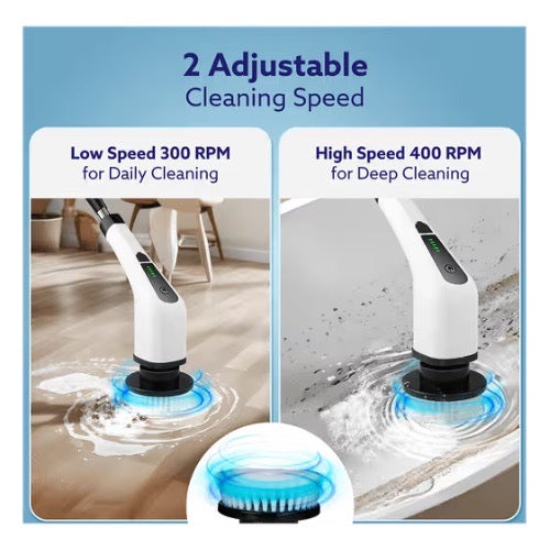 Electric Spin Scrubber with 8 Replaceable Brush Heads