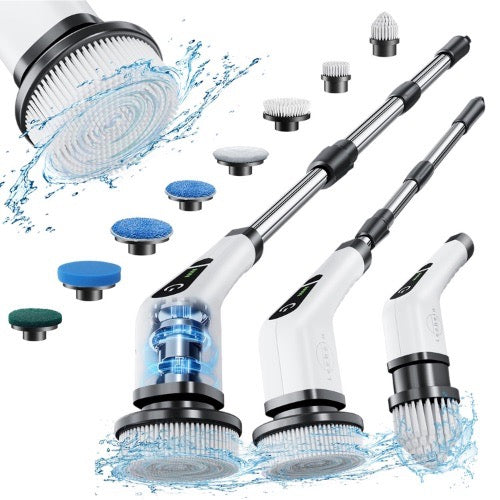 Electric Spin Scrubber with 8 Replaceable Brush Heads