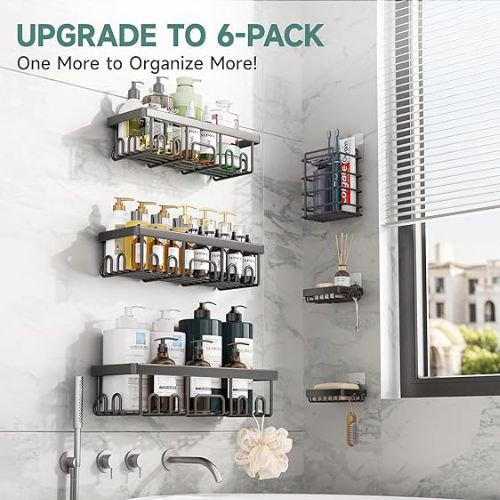 Veken 6-Pack Shower Caddy Set